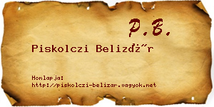 Piskolczi Belizár névjegykártya